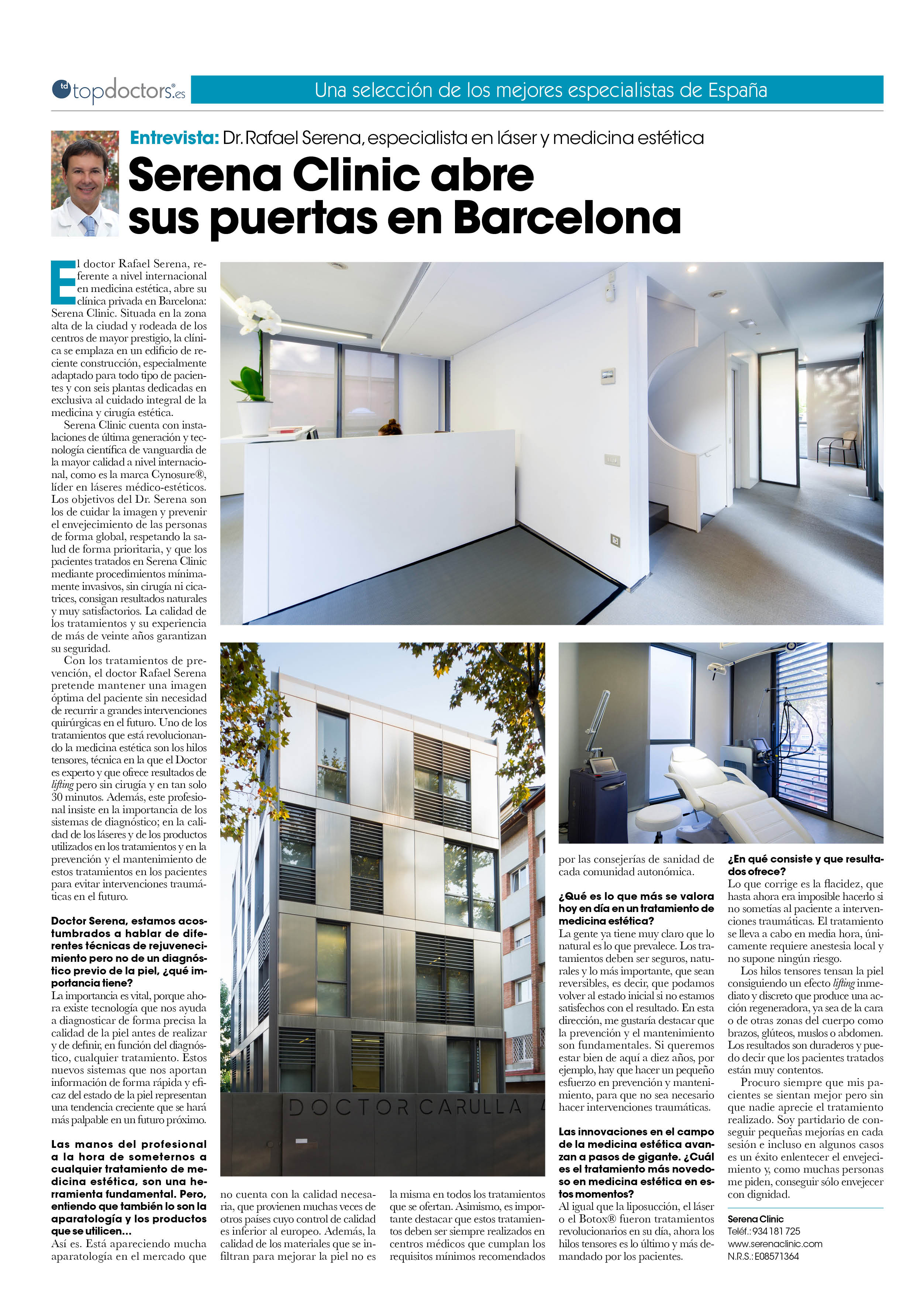 Serena Clinic Abre sus Puertas en Barcelona